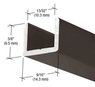 Produktbild: Aluminium U-Profil für 8 bis 10 mm, Bronze ölgeschliffen