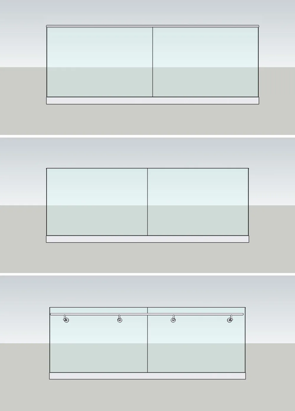 Glas fürs Balkongeländer: Bodenmontage
