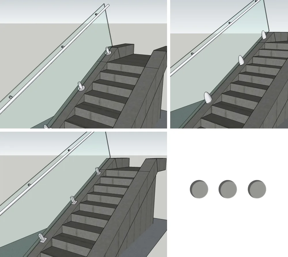 Glas fürs Treppengeländer: Mit Bodenglasklemmen