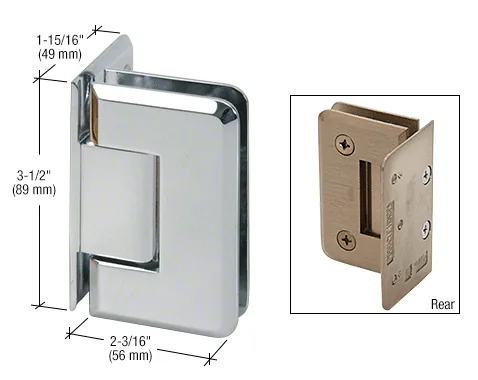 Produktbild: Duschtürbeschlag PINNACLE 544, 90° Glas-Wand, einseitige Anschraubplatte, 5° einrückend, Chrom