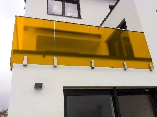 Glas fürs Balkongeländer: Seitenmontage