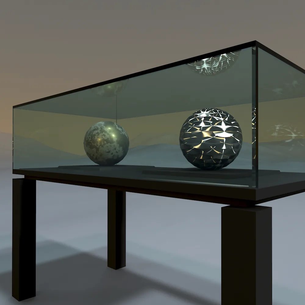 Glas für die Vitrine: Tischvitrine