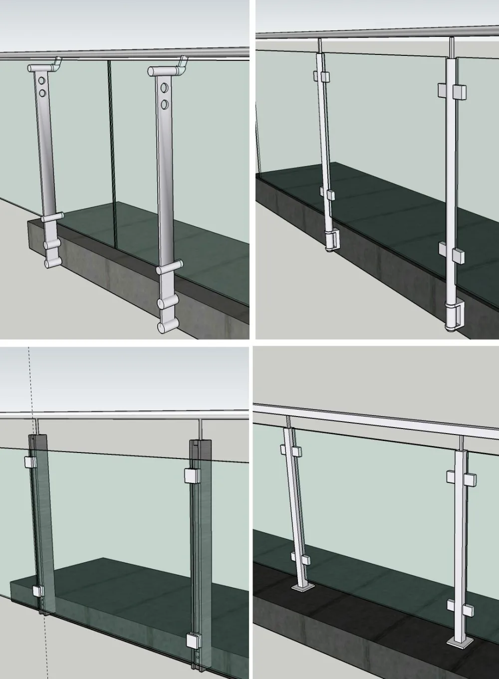 Glas für Geländer und Brüstungen: Mit Pfosten