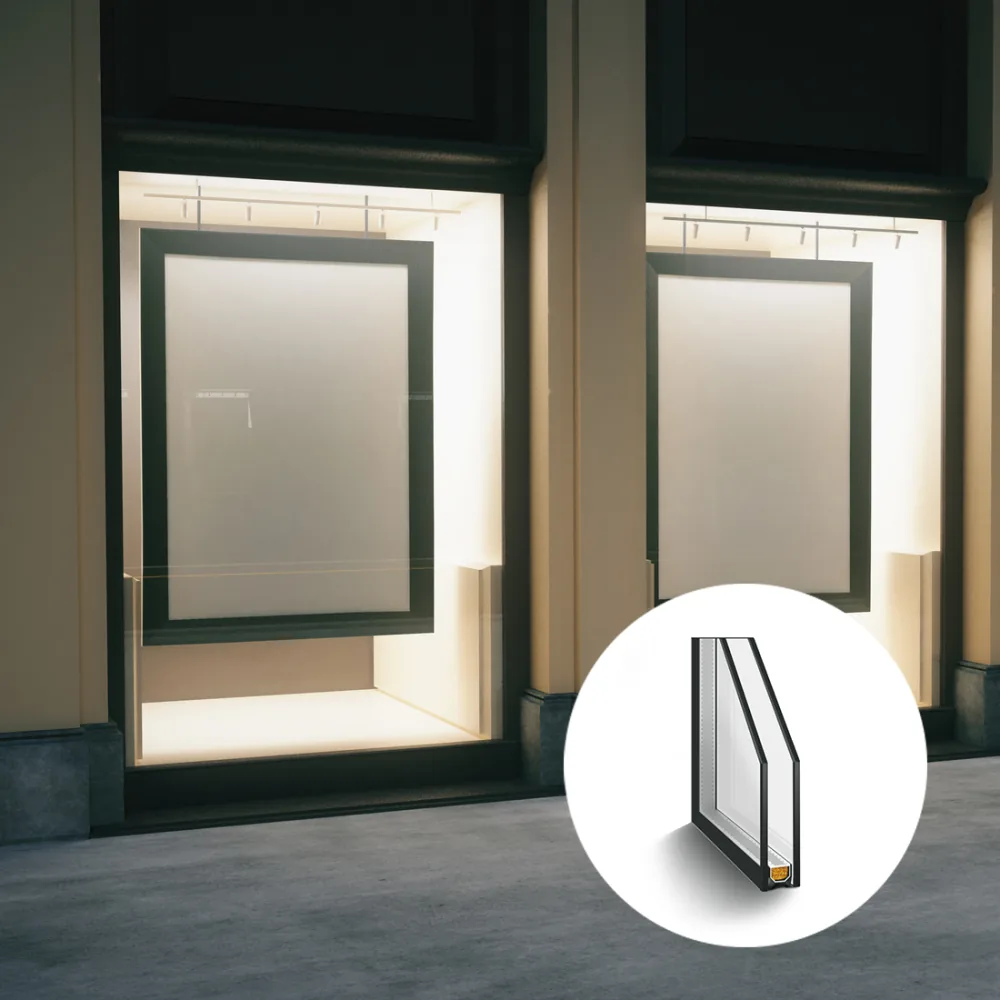 Glas für die Portalverglasung: Isolierglas, zweifach