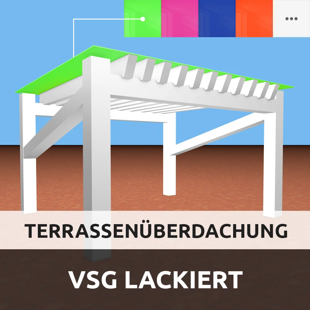 Glas für die Terrassenüberdachung: Lackiert