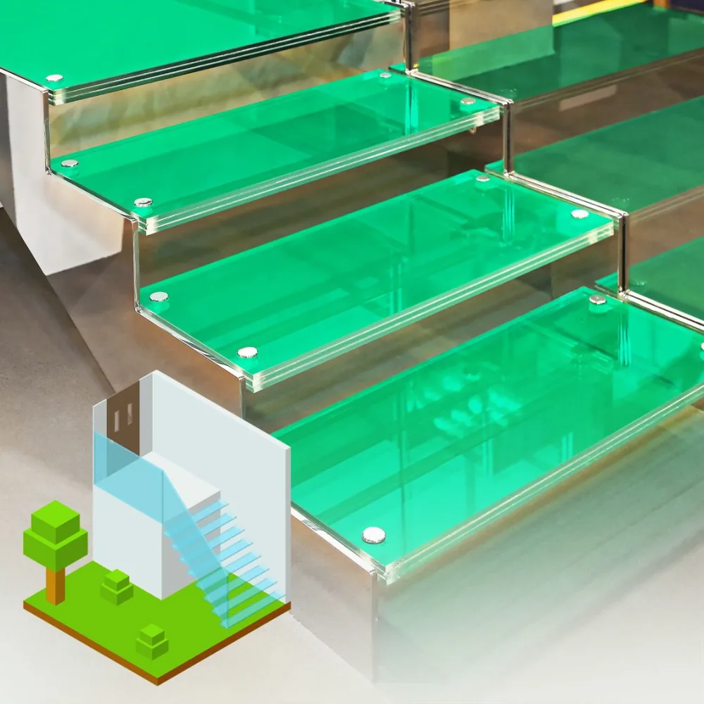 Glasstufen für draußen: Getönt