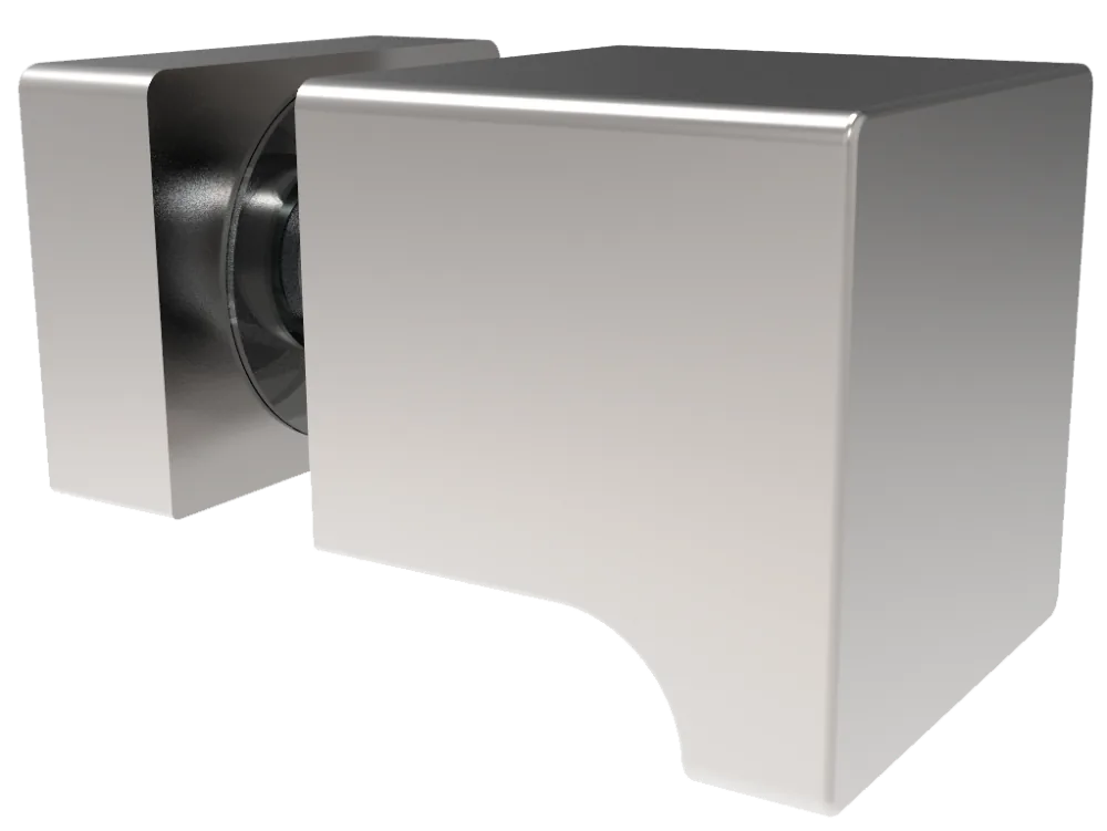 Produktbild: Duschtürknopf STYLE PREMIUM einseitig, eckig, 32 x 32 x 30 mm, Chrom