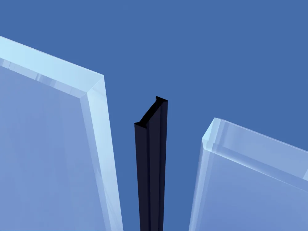 Produktbild: Glas-Verbindungsstreifen, schwarz, 180°, für
