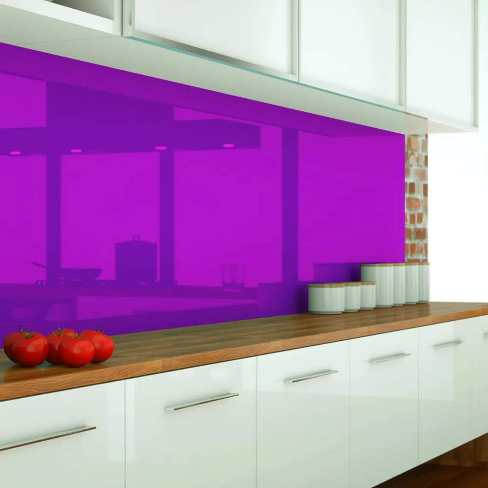 Küchenrückwand aus Glas: Lackiert