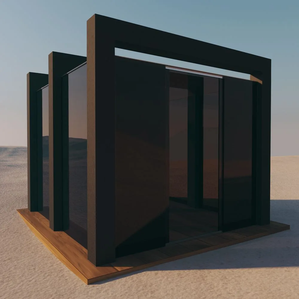 Glas für den Pavillon: Getönt und durchsichtig
