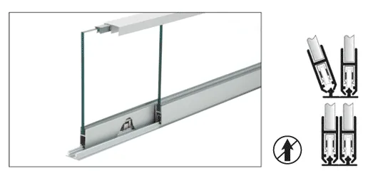 Produktbild: Schienenbausatz mit Sicherung gegen Aushängen, 914 mm (36"), matt eloxiert