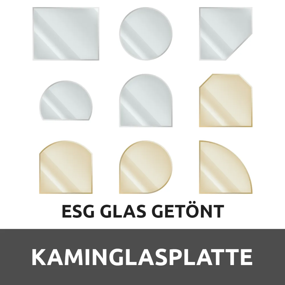 Kaminplatte aus Glas: Getönt