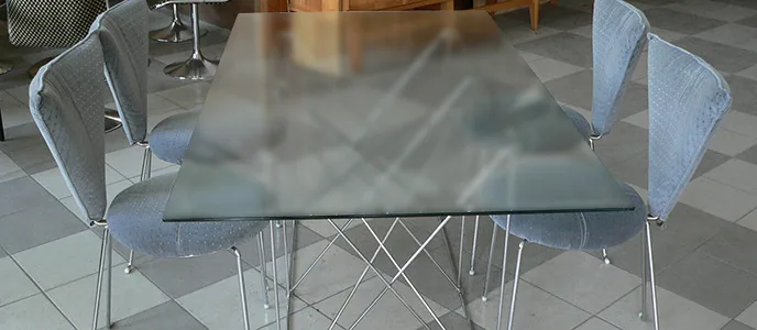 Tischplatte aus Glas: Satiniert