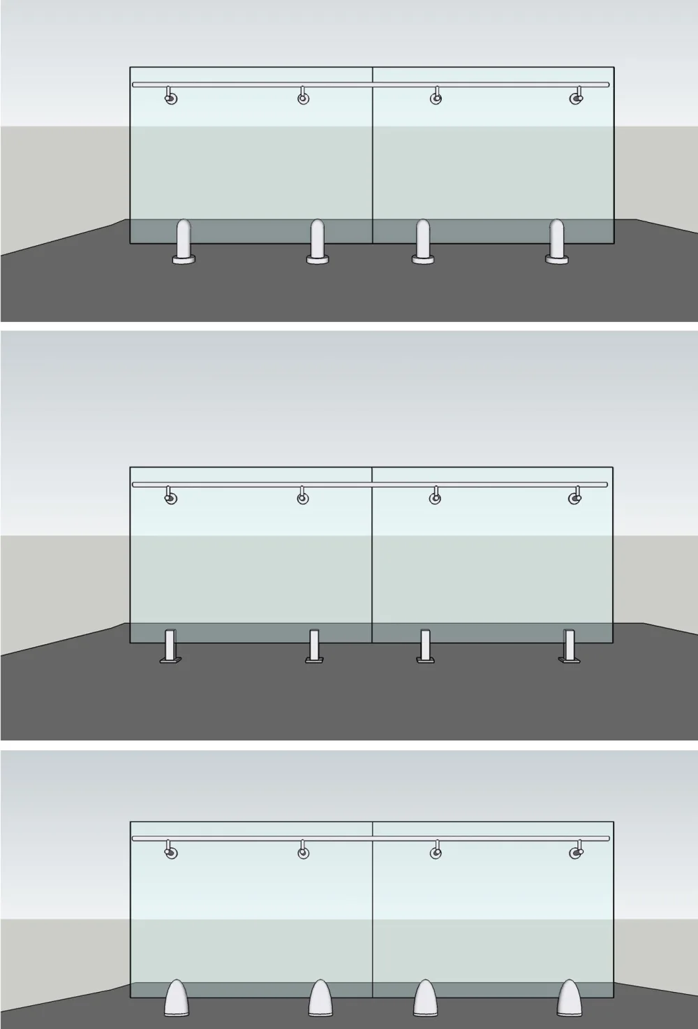 Glas fürs Balkongeländer: Mit Bodenglasklemmen