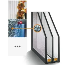 ISO Glas 3-fach mit Wärmeschutz und Ornament